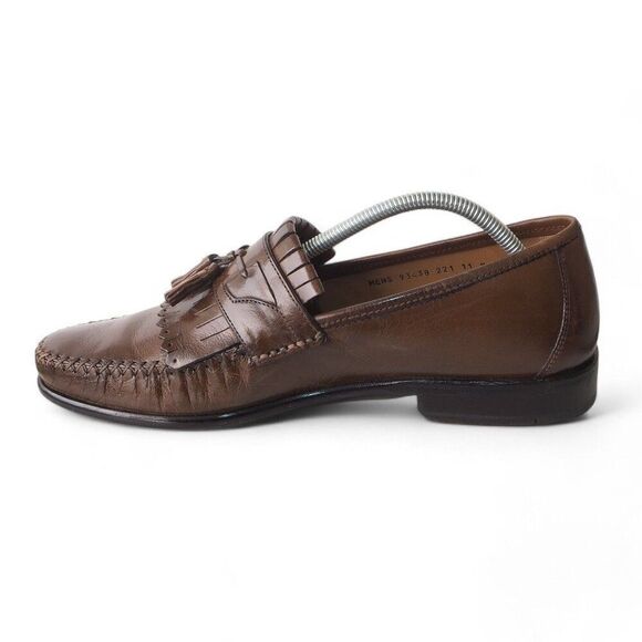Brass‎ Boots Tassel Kiltie Slip-on Moc Toe Leather Loafers 93438 Brown Men\'s 11M main image 6
